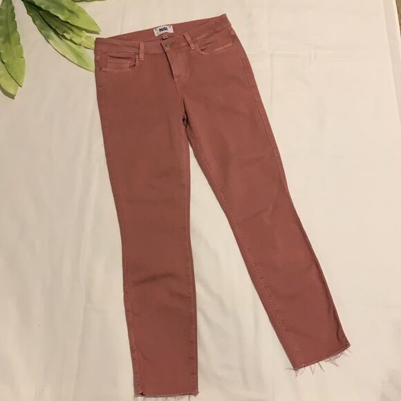 🌟PAIGE Pink Verdugo Raw Hem Ankle Skinny Jeans🌟 - Picture 4 of 11